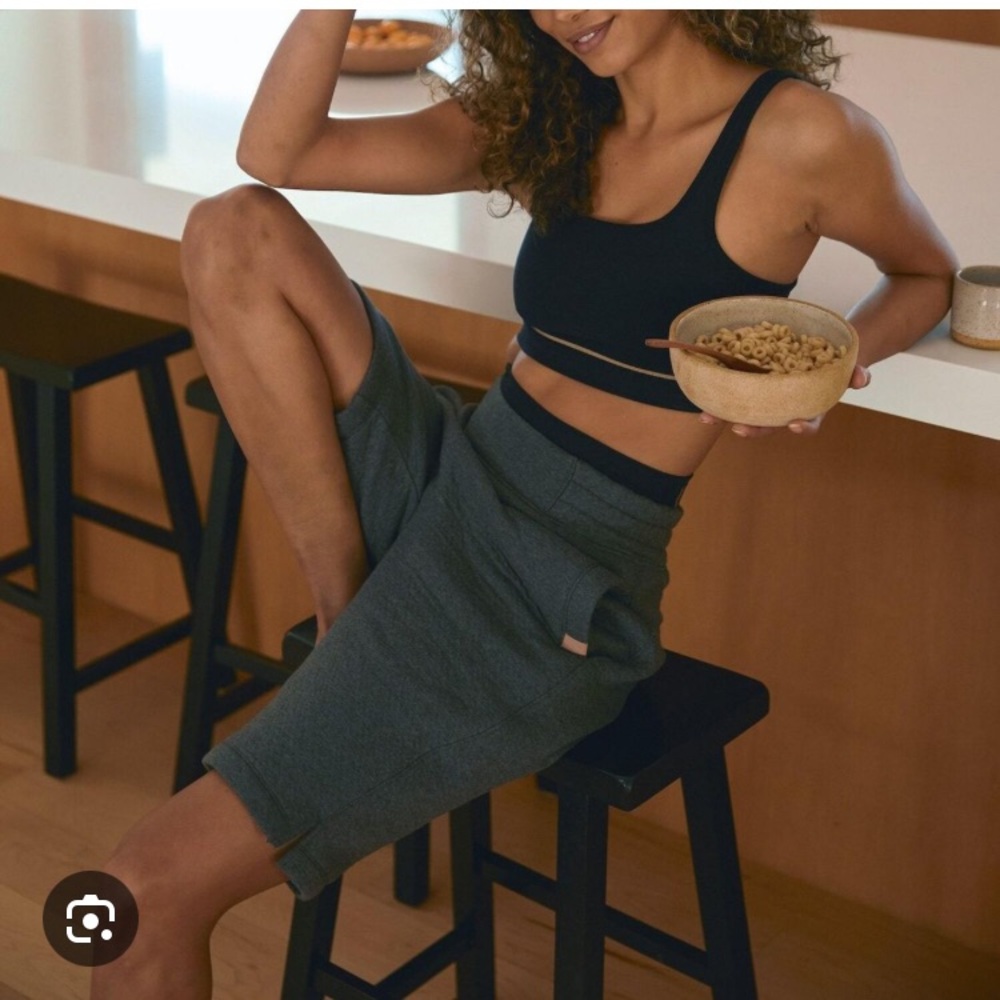 Lunya Charcoal Gray Knit Lounge Skirt